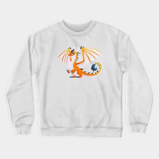 Majestic Yellow Dragon with Enormous Wings Crewneck Sweatshirt